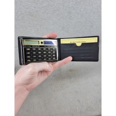Royal Solar 40 Vintage Pocket Calculator Black Gold Folding Wallet Case Taiwan