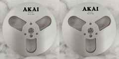 One Pair 7” Akai Tape Reel Black Aluminum Reel to Reel Empty Take up Reel