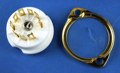 TUBE SOCKET #1 – 9 Pin Miniature Ceramic – Chassis Mount – Gold – USA Ships