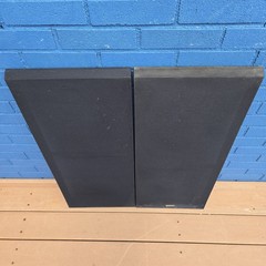 PAIR Fisher STV 873 grill frames with grill cloth for speakers 14×33.5