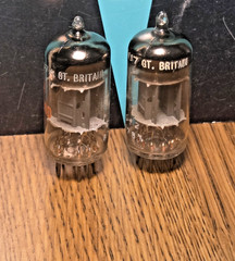 12AU7A Tube Pair Mullard Short Plate O-Get Blackburn UK Test NOS 96 % Hammond