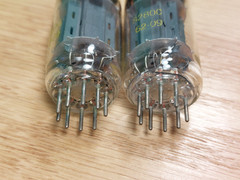 Pair of CBS 12AX7 Long Gray Plate Vacuum Tubes
