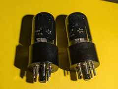 2 Mullard/Brimar? 6V6GT Tubes MADE IN BRITAIN WESTINGHOUSE UK **TEST STRONG**