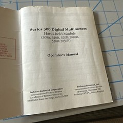 Beckman Series 300 Multimeter Operator Manual