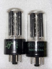 Pair Sylvania 5Y3GT Rectifier Tubes Tested Strong