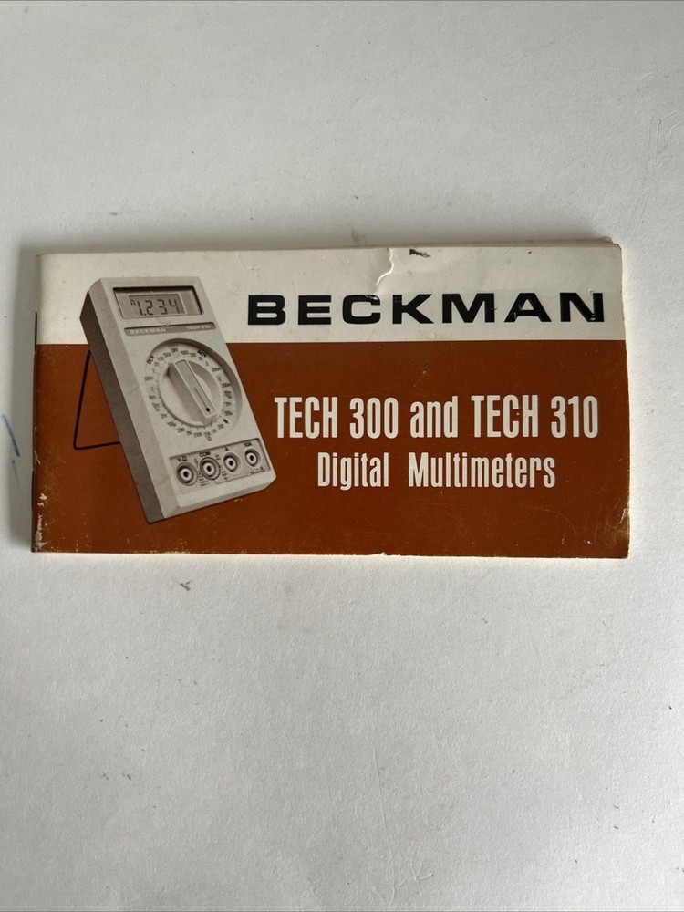 BECKMAN BOOKLET TECH 300 & TECH 310 DIGITAL MULTIMETERS ORIGINAL FACTORY ISSUE