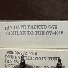 Matching Quad Sylvania JAN 5814A Audio Tubes NOS NIB TV7 Tested Very Strong