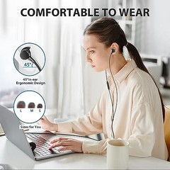 Black Wired Headphones for Laptop PC Chromebook Noise Isolating Ear
