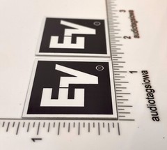 EV Electro-Voice ElectroVoice Speaker Badge Logo Emblem Square Aluminum Pair