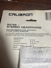 NEW In Package – Vintage 80s 1990’s CALIBRON 94759 Stereo Headphones