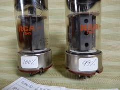 RCA 6550 Vacuum Tubes (2) Matched 99% and 100% Both Missing Center Lugs