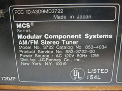MCS 3722 AM/FM Stereo Tuner Tested and works Great Made in Japan Super Clean
