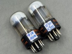 Matched Pair Sylvania Philco 6SN7GTB Black Plates Chrome Domes Tests NOS
