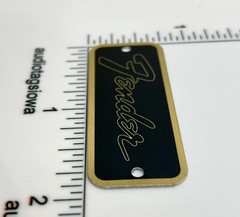 Fender Transitional Logo for Amp or Case Badge Custom Made Black/Gold Aluminum