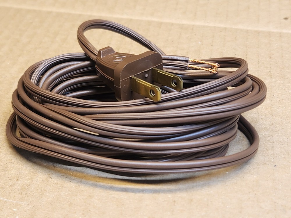 NEW 12′ AC Power Cord Cable KLH 8 Eight 21 Twenty One Radio Brown Non Polarized