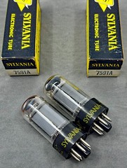 Strong Pair Sylvania 7591A Power Tubes O Getters Matched Codes Tested TV-7B/U