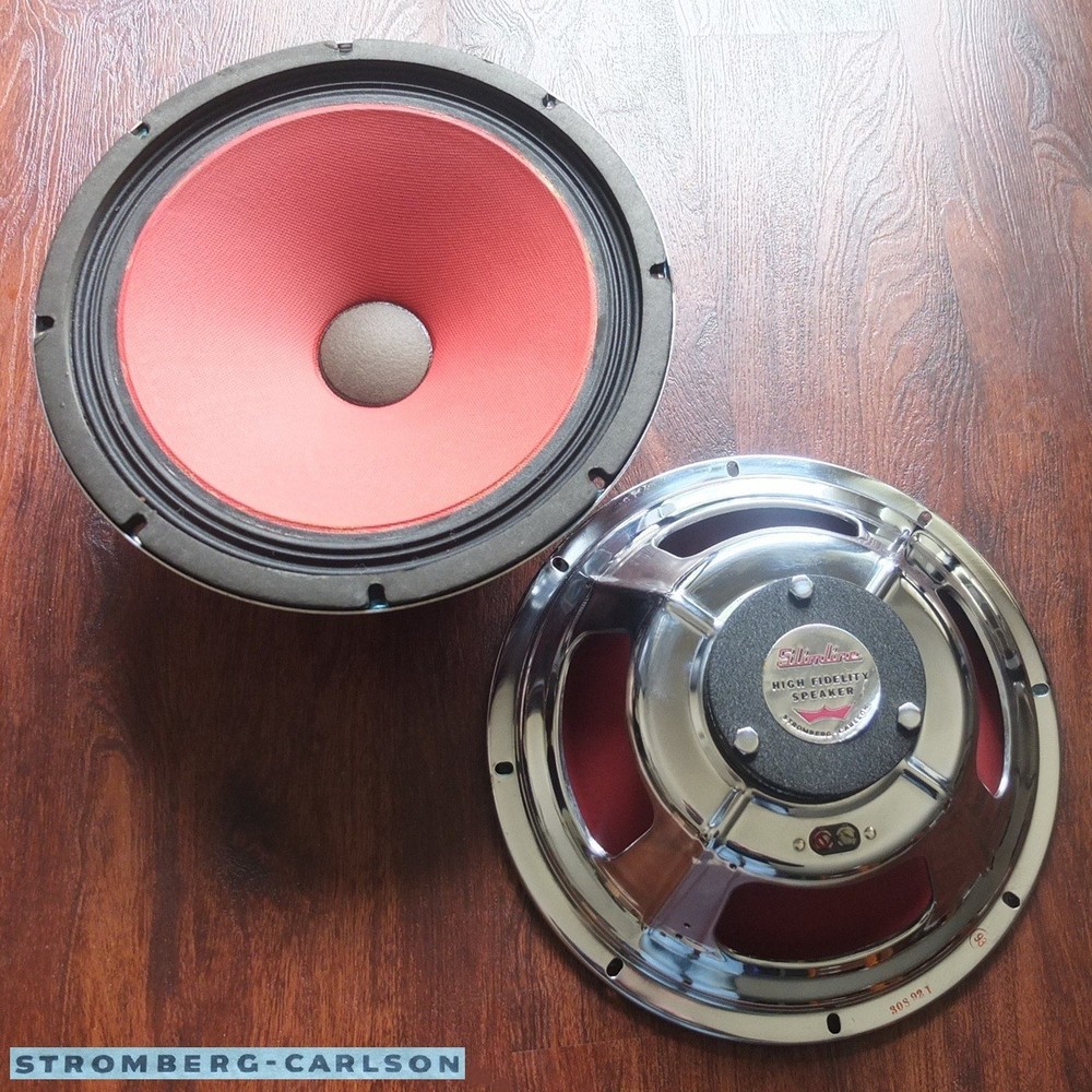 vintage pair Stromberg-Carlson 12″ woofers from RS-404 speakers, USA 1959—superb