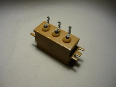 2х0.05uF 500V. Combined Special Mica Sealed Capacitor OSG-3 / ОСГ-3 USSR NEW