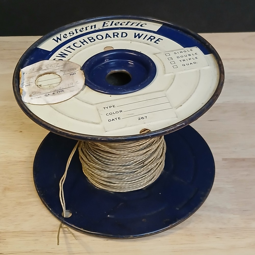 Partial Roll Western Electric 22 Gauge Cloth Covered Wire Double Strand 2 Colors