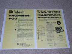 McIntosh MC 240 Tube Amplifier Ad, 2 pgs, 1958, Specs, Article, Beautiful!