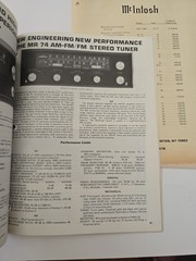 Vintage 1976 McIntosh Audio Catalog Price List Product Analysis Manuals MAC1900