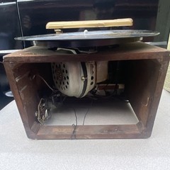 Vintage Tabletop Record Player Phonograph Turntable Wood Cabinet Tonearm