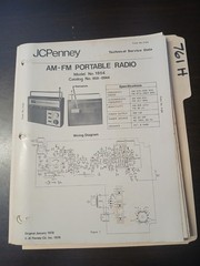JC Penney 1854 Service Manual Original Repair Book AM FM Portable Radio