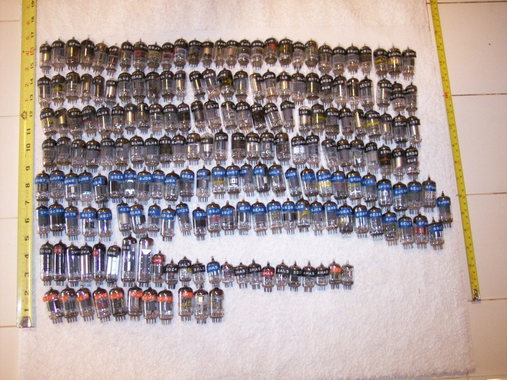 200 TUBES 6JU8A 4BZ6 6LN8 3V4 5J6 6–5 6–6 6–7 6–8 6BZ6 RCA GE SYLVANIA LOT
