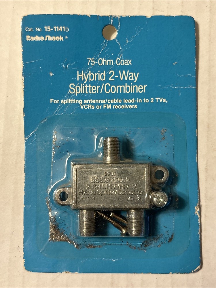 Radio Shack Archer 2-Way Coaxial Splitter Combiner 15-1141D 75-Ohm UHF TV VCR FM