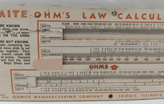 RARE Vintage 1949 Ohmite Parallel Resistance Calculator, Ohm’s Law Calculator