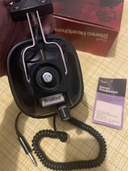 Bradford Stereo Headphones Black 6ft Cable 6.35mm Volume Control 1970s