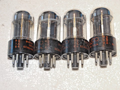4 x 6SN7gtb Sylvania/Philco Tubes*Chrome Dome*Very Strong Quad*1950s*#17
