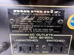 Vintage Marantz 2220B Stereophonic Receiver with LED Lights ~ 20W/CH into 8Ω