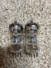 Pair Vintage Brimar 12AT7 ECC81 Grey Plate Square Getter Valves Used Tested Nos+