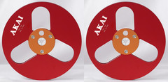 One Pair Blue Black TAPE REEL Akai 7” inch Light Metal Aluminum Take Up Reel