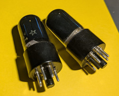 2 Mullard/Brimar? 6V6GT Tubes MADE IN BRITAIN WESTINGHOUSE UK **TEST STRONG**