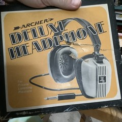 Vintage ARCHER Deluxe Headphones, Radio Shack, Tandy #279-200A, Soft Padding VGC