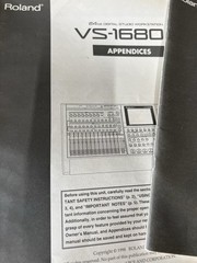 ROLAND VS-1680 24BIT DIGITAL STUDIO WORKSTATION MANUALS