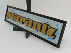 Marantz Sign Gold & Black Lettering on Hand Painted ‘Marble’ background STUNNING
