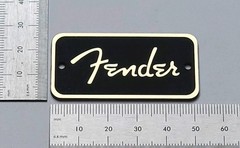 Fender Spaghetti Badge Logo for Amp, Case And Equiptment Gold With Adhesive
