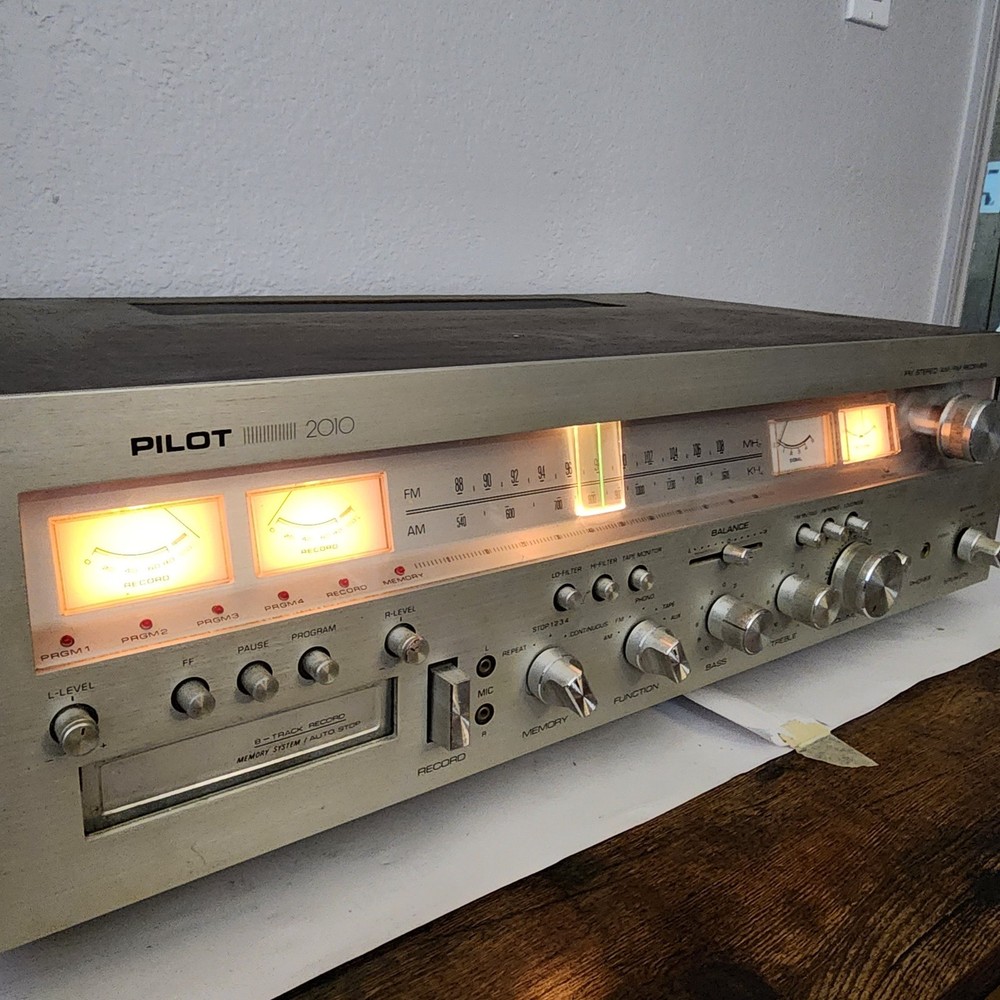 VTG 1970s Pilot Model 2010 Stereo Receiver 8-Track Player Recorder Works – Read