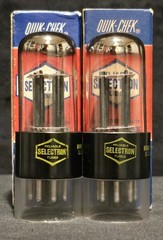 RCA SELECTRON 6SN7 GTB TUBE 1957 TALL BOYS CHROME TOPPED HALO MATCHING SET NIB