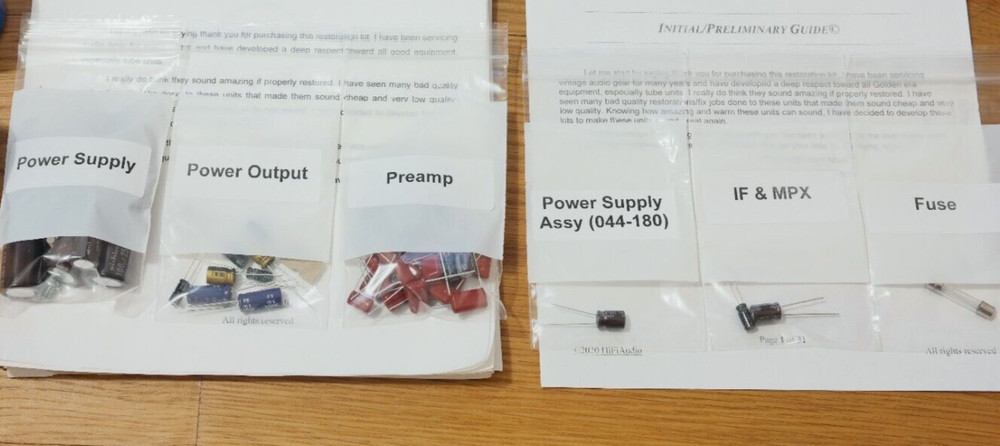 McIntosh MAC1900 receiver capacitor rebuild restoration kit repair