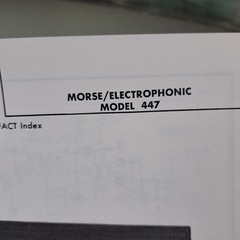 MORSE/ELECTRONIC MODEL 447 Manual 1974 Photofact Folder Illustrated Repair Guide