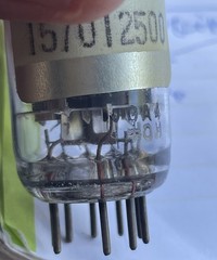 A+ 1970 Siemens W. Germany ECC88/6DJ8 Grey Plate Top Halo Preamp Tube