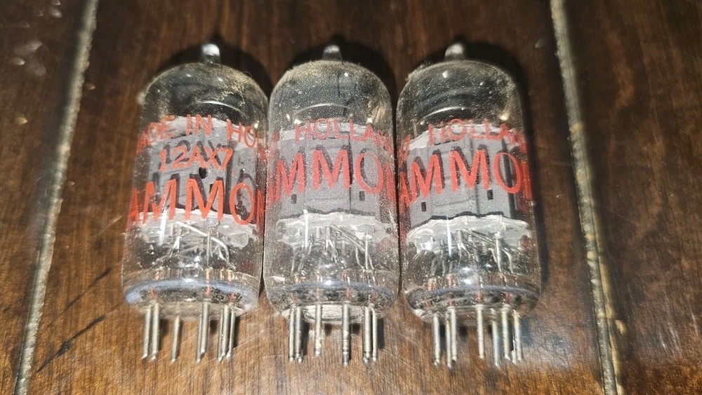 Lot Of 3 HAMMOND by AMPEREX Short Gray Plate 12AX7 / ECC83 Tubes
