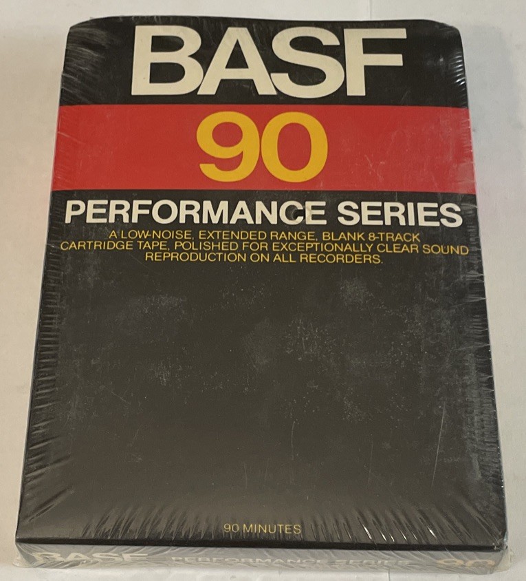 Vintage BASF Blank 8-Track Tapes 90 min Performance Series New And Sealed
