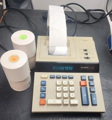 Vintage Casio DL-220 Printing Calculator 12-Digit Electronic With 5 Rolls Paper