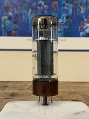 Amperex Bugle Boy EL34 6CA7 Tube XF4 DD Getter Brown Base Holland TV7 TESTED +