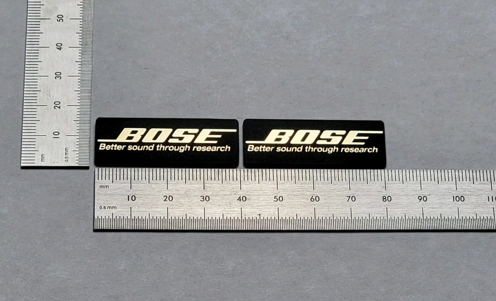 Bose Speaker And Equipment Badge Logo Emblem – Black / Brushed Gold